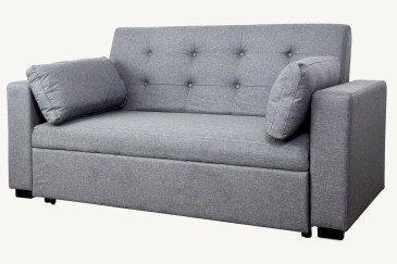 Sofá cama PAU tapizado en loneta de color gris al MEJOR PRECIO