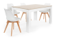 Mesa PACK TUSCANY + 4 cadeiras de design BEECH brancas