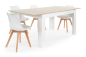 Mesa PACK TUSCANY + 4 cadeiras de design BEECH brancas