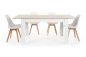 Mesa PACK TUSCANY + 4 cadeiras de design BEECH brancas