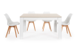 Mesa PACK TUSCANY + 4 cadeiras de design BEECH brancas