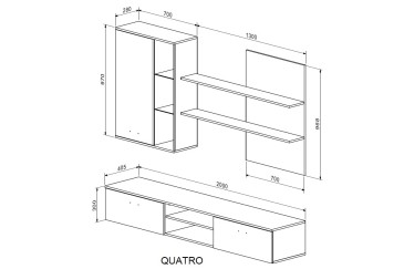 Mueble salón TV QUATRO al MEJOR PRECIO