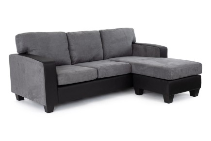 Sofá Chaiselongue de Diseño 3P reversible en color GRIS oscuro al MEJOR PRECIO