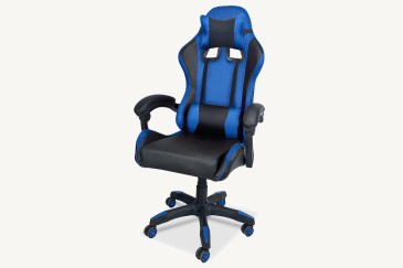 Cadeirão GAMER nas cores azul e preto