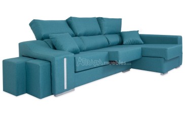 Sofá chaise lounge OSCAR em cor turquesa ao MELHOR PREÇO