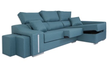 Sofá chaise lounge OSCAR em cor turquesa ao MELHOR PREÇO