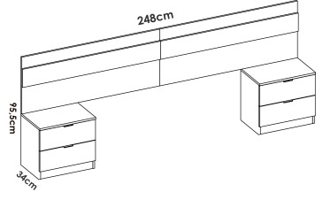 Dormitorio (Cabecero + 2 Mesitas con 2 cajones) al mejor precio