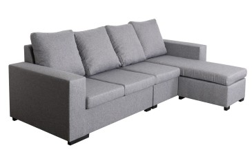 Sofá Chaiselongue Design 4P reversível cor CINZA ao MELHOR PREÇO