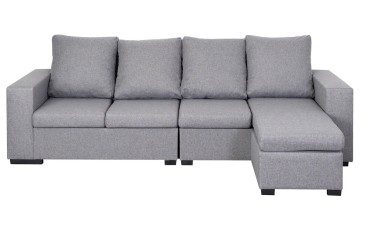 Sofá Chaiselongue Design 4P reversível cor CINZA ao MELHOR PREÇO