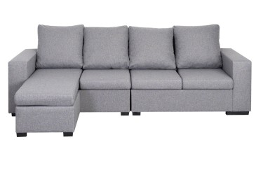 Sofá Chaiselongue Design 4P reversível cor CINZA ao MELHOR PREÇO