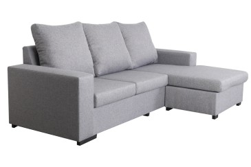 Sofá Chaiselongue Design 3P reversível em cor CINZA claro ao MELHOR PREÇO