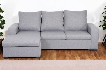 Sofá Chaiselongue Design 3P reversível em cor CINZA claro ao MELHOR PREÇO