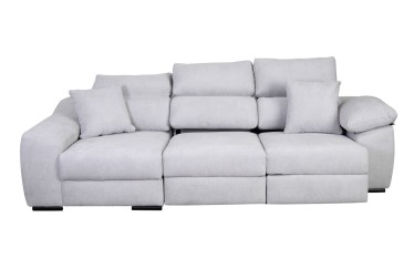 Chaiselongue 3 lugares DAMASCO 285 cm Cinzento (Cama) ao MELHOR PREÇO