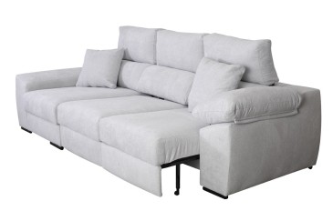 Chaiselongue 3 lugares DAMASCO 285 cm Cinzento (Cama) ao MELHOR PREÇO