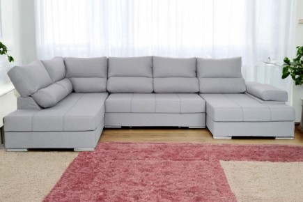 Sofá Cama Chaiselongue Rinconera Izquierda ITALIA Gris