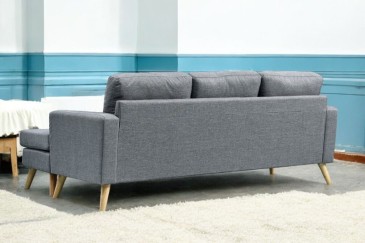 Sofá Chaiselongue de Diseño 3P reversible en color GRIS claro al MEJOR PRECIO