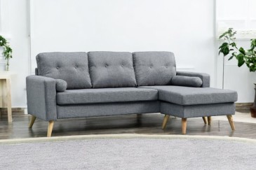 Sofá Chaiselongue de Diseño 3P reversible en color GRIS claro al MEJOR PRECIO