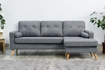 Sofá Chaiselongue de Diseño 3P reversible en color GRIS claro al MEJOR PRECIO