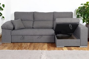 Sofá chaiselonge Cama CAGLIARI Gris al MEJOR PRECIO