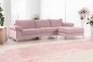 Sofá Chaiselongue 3 Plazas LUSINA Rosa Claro REVERSIBLE