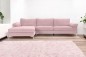 Sofá Chaiselongue 3 Plazas LUSINA Rosa Claro REVERSIBLE