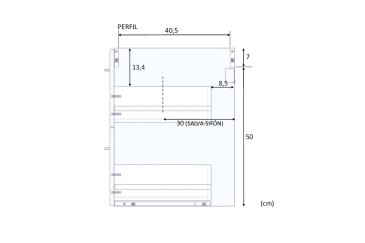 Mueble de baño 80 cm con 2 cajones en color FRESNO