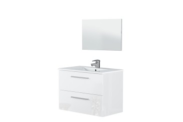 Mueble de baño 80 cm con 2 cajones en color FRESNO