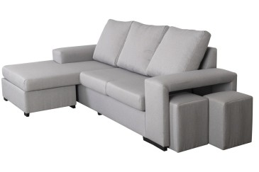 Sofá chaise lounge OSCAR em cor cinzenta ao MELHOR PREÇO