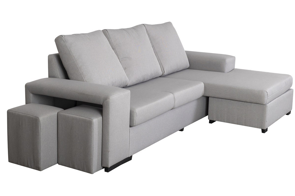 Chaiselongue Derecha AMARANTA Gris Claro