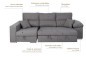 Chaiselongue Cama Izquierda CAGLIARI Gris