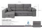 Chaiselongue Cama Izquierda CAGLIARI Gris