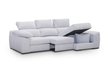 Chaiselongue 3 lugares DAMASCO 285 cm Cinzento (Cama) ao MELHOR PREÇO