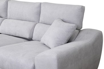 Chaiselongue 3 plazas DAMASCO 285 cm Gris (Cama) al MEJOR PRECIO