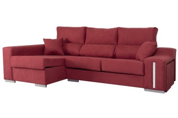 Sofá chaise lounge OSCAR em cor maroon ao MELHOR PREÇO