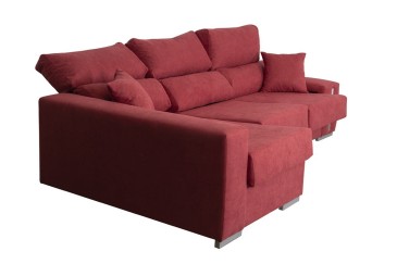 Sofá chaise lounge OSCAR em cor maroon ao MELHOR PREÇO