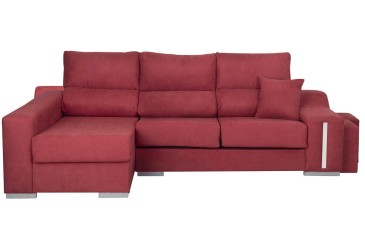 Sofá chaise lounge OSCAR em cor maroon ao MELHOR PREÇO