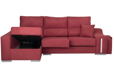 Sofá chaise lounge OSCAR em cor maroon ao MELHOR PREÇO