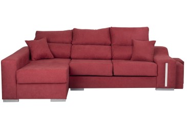 Sofá chaise lounge OSCAR em cor maroon ao MELHOR PREÇO