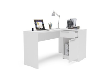 Mesa de escritorio con cajonera blanca Moscou | Compra online