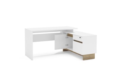 Mesa de escritório de canto LOS ANGELES Branco/Carvalho|Compre on-line