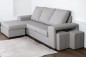 Chaiselongue AMARANTA 2 Puffs Derecha Gris Claro