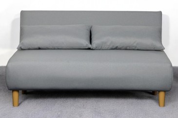 Sofá cama de 2 Plazas tapizado en loneta de color Gris claro al MEJOR PRECIO