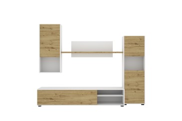 Mueble de salón LUKA Blanco y Roble al MEJOR PRECIO ONLINE