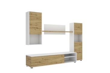 Mueble de salón LUKA Blanco y Roble al MEJOR PRECIO ONLINE