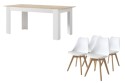 PACK Mesa ASTRID + 4 Sillas BEECH Blancas diseño