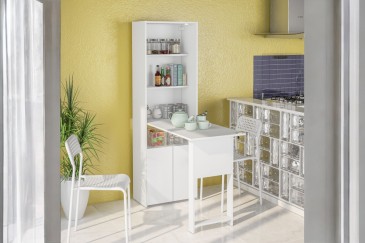 Armario multiusos HERVAL con mesa plegable Blanco