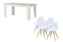 PACK Mesa ASTRID + 4 Sillas NORDIC Blancas diseño