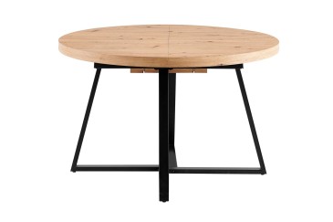 Mesa de jantar circular extensível com pernas metálicas ao MELHOR PREÇO