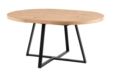 Mesa de jantar circular extensível com pernas metálicas ao MELHOR PREÇO