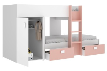 Cama tren GROE branco/rosa (reversível) ao melhor preço na Internet